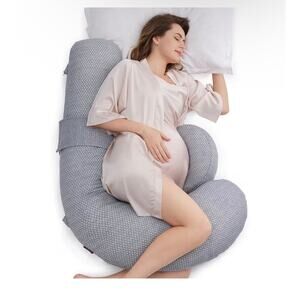 Momcozy Pregnancy Pillow, Original F Shaped Maternity Pillow for Pregnant Women